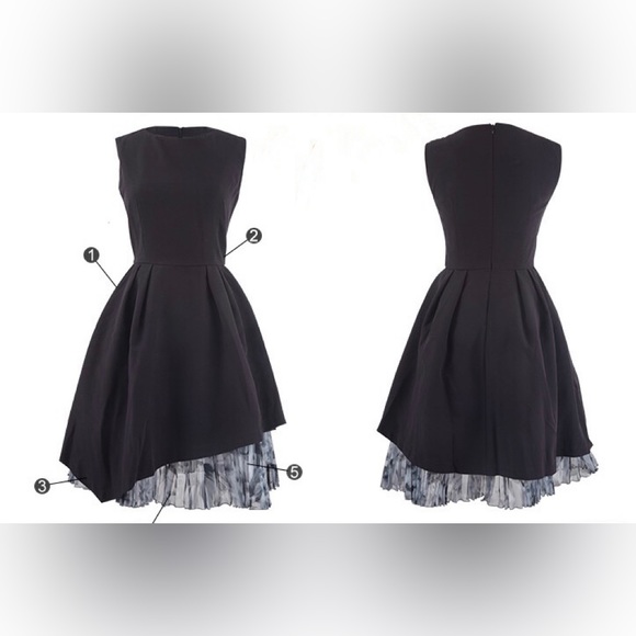 BEAUTIFUL BLACK DEESS WITH FLORA LACE BOTTOM - Picture 6 of 8